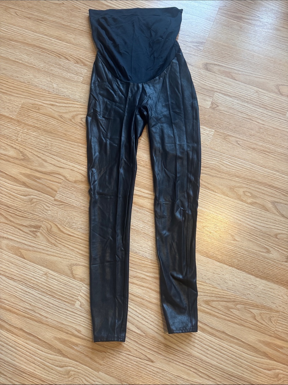 Spanx Faux Leather Maternity Leggings - Black